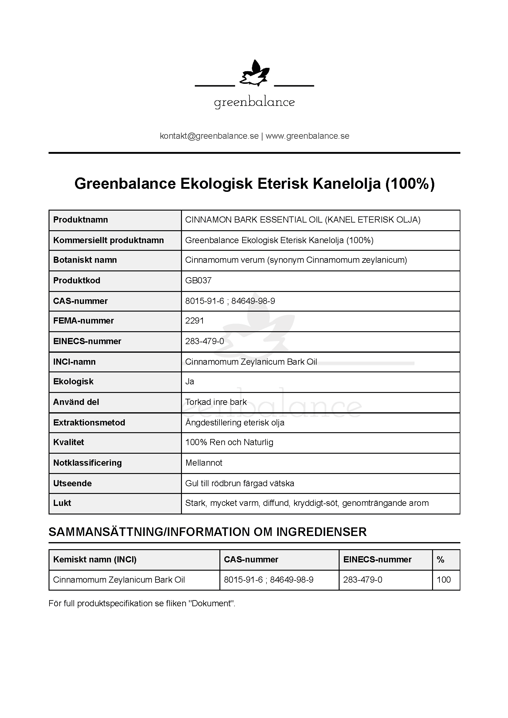 Overblick Eterisk Kanel Överblick - Eterisk Kanel