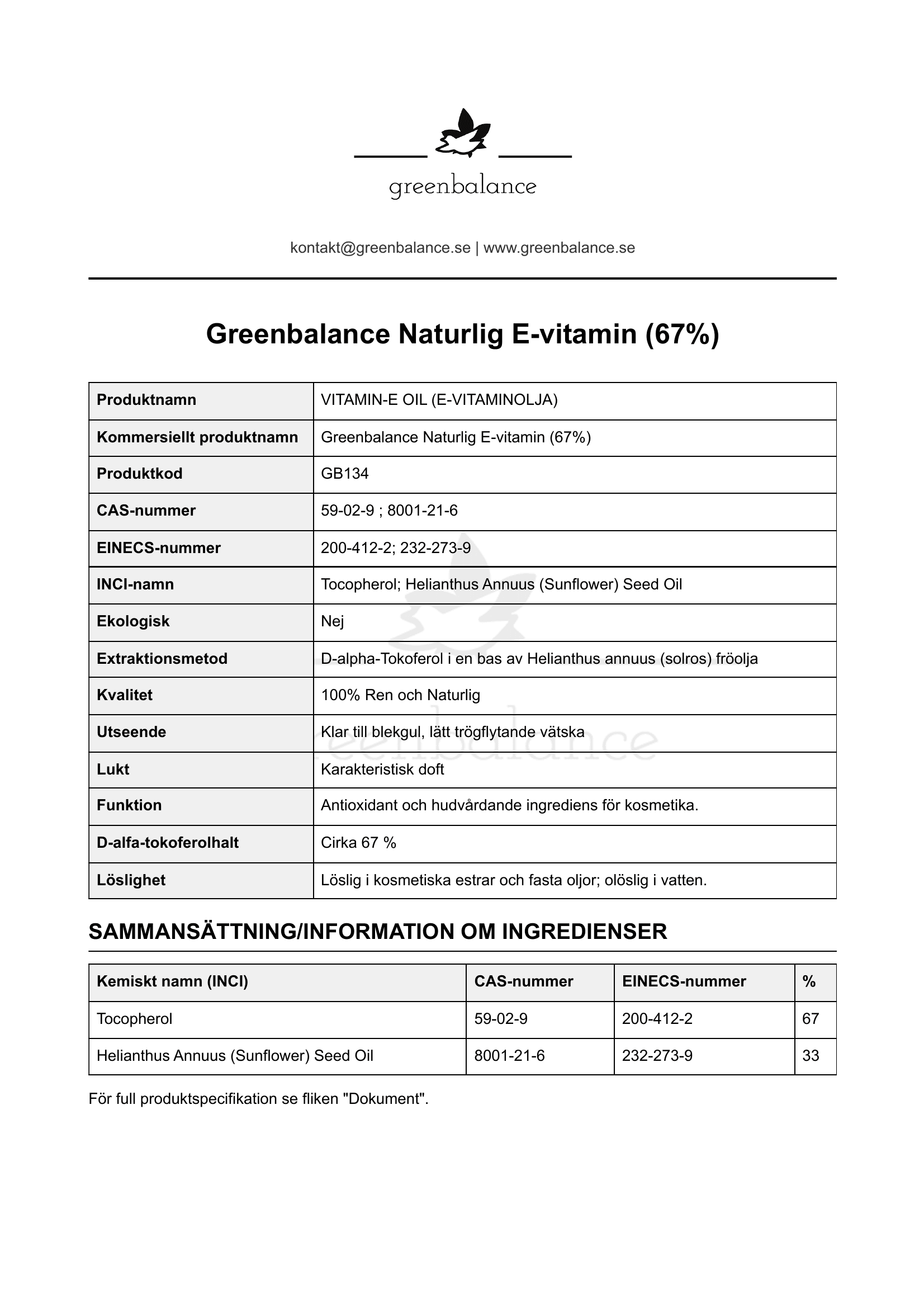 Overblick Naturlig E vitamin 1 Överblick - Naturlig E-vitamin