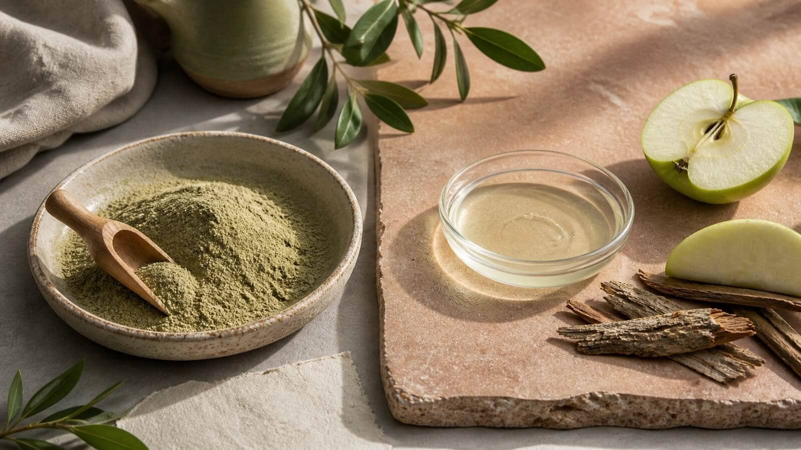 kemisk-mekanisk-exfoliering-skillnad Fin mekanisk exfoliant och klar syrabaserad vätska som visar två exfolieringsmetoder