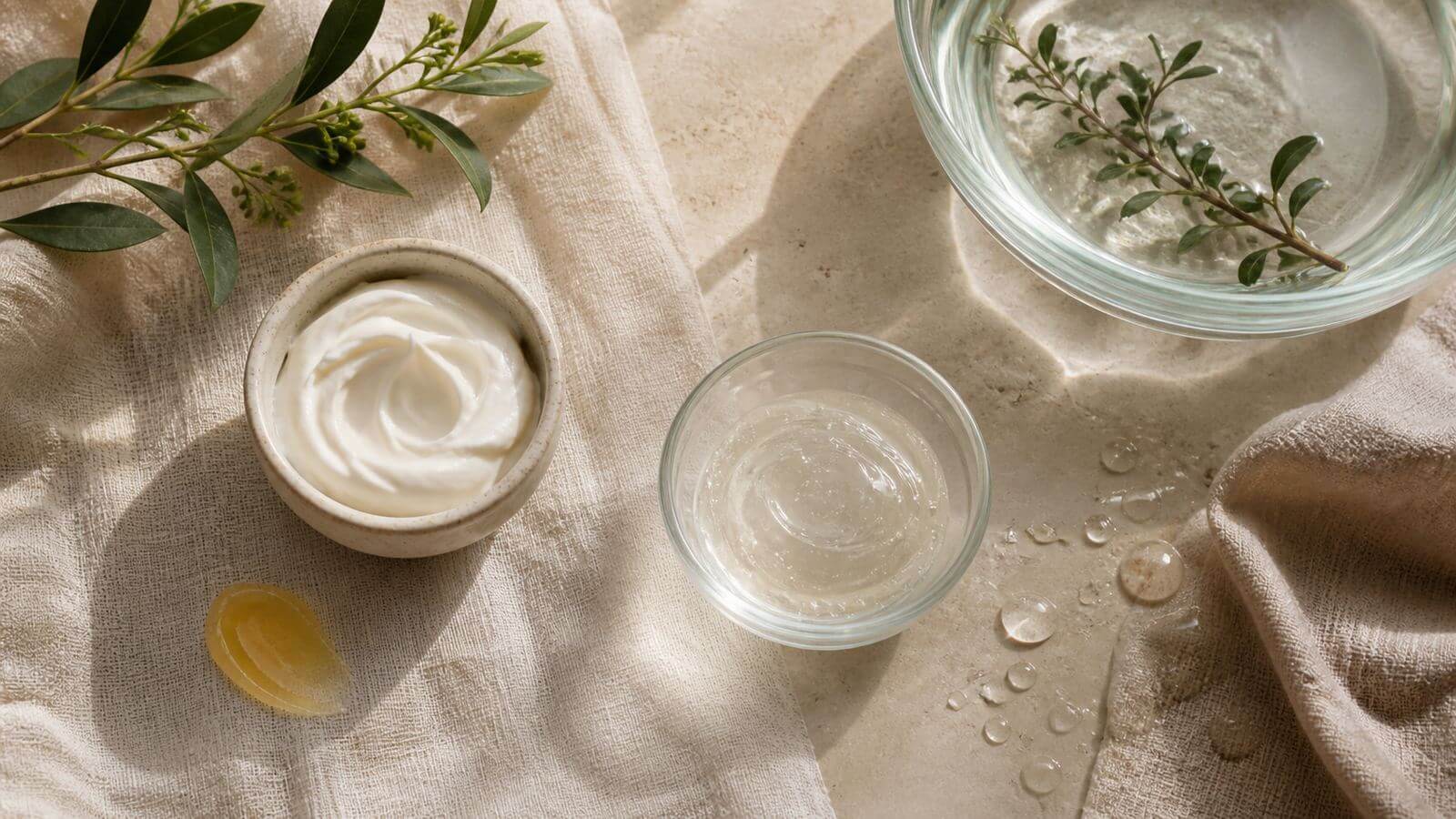 leave-on-rinse-off-kosmetik Kräm som lämnas kvar och rengöringsprodukt som sköljs av