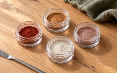 mineralpigment mica glasburkar Mineralpigment och mica – välj färg, täckning och skimmer